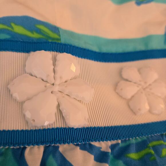 Lilly Pulitzer Strapless Langley Dress Shorely Blue Tossing The Line 8 Floral - Picture 4 of 14